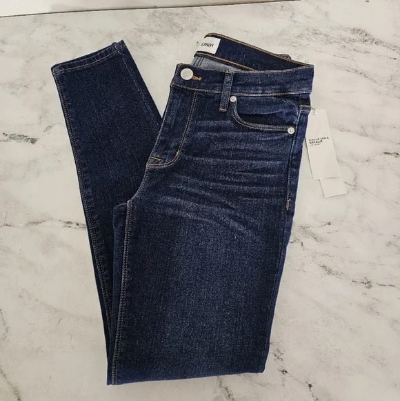 Hudson Jeans Midrise Ankle Natalie Super Skinny Dark Blue Jeans 28 NWT - Picture 3 of 9